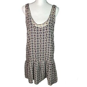 Anthropologie ASTR Label Purple Floral Geometric Tank Sleeveless Dress Sz M